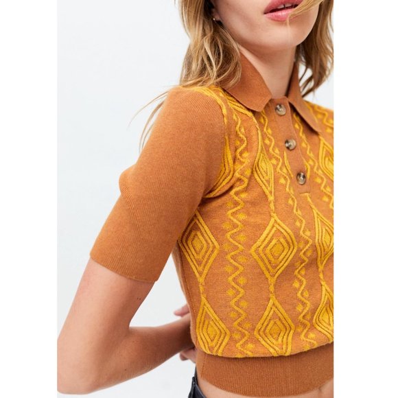 Urban Outfitters Bryce Jacquard Polo Knit Sweater - Picture 5 of 14